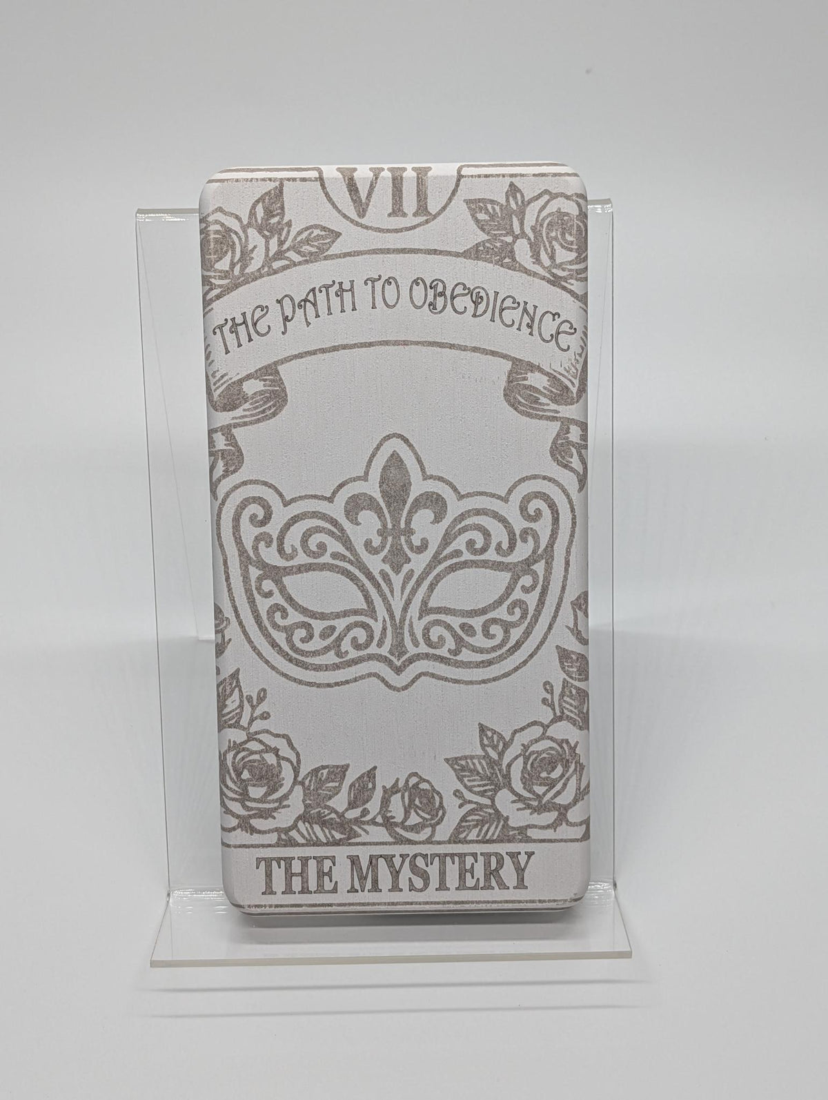 "The Path to Obedience" — Laser Etched Mystery Plaque | Masquerade Relationship Decor