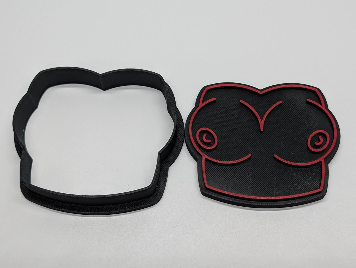"Lovely chest" — 3D Printed Character Cookie Cutter | Dual-Color Baking Mold