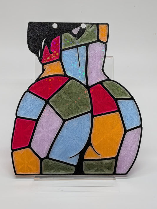 Rainbow Mosaic Sun Catcher – 3D Printed Faux Stained Glass Window Charm