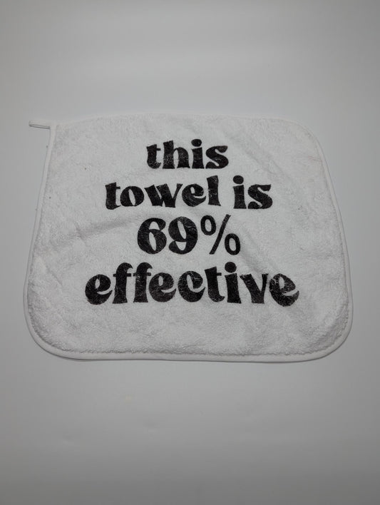 "69% Effective" — Sublimated Cheeky Washcloth | Adult Humor Bathroom Accessory