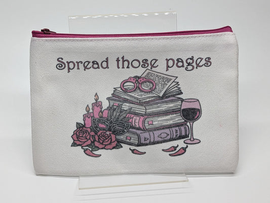 "Spread Those Pages" — Sublimated Book Lover's Pouch | Spicy Romance Reader Accessory
