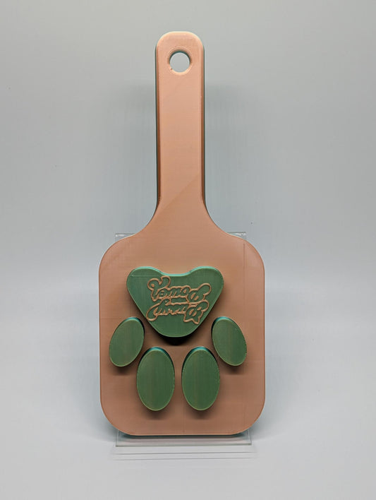 "Paws Up" — 3D Printed Paw Print Paddle | Pet Play Impact Accessory