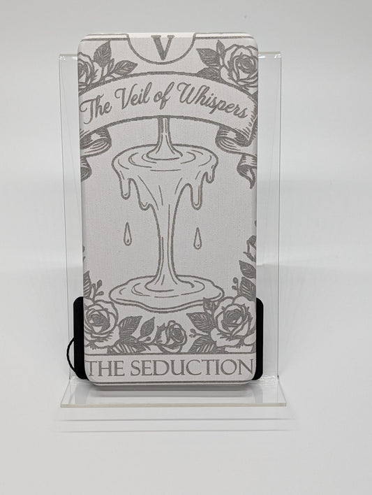 "The Veil of Whispers" — Laser Etched Seduction Plaque | Sensual Relationship Decor
