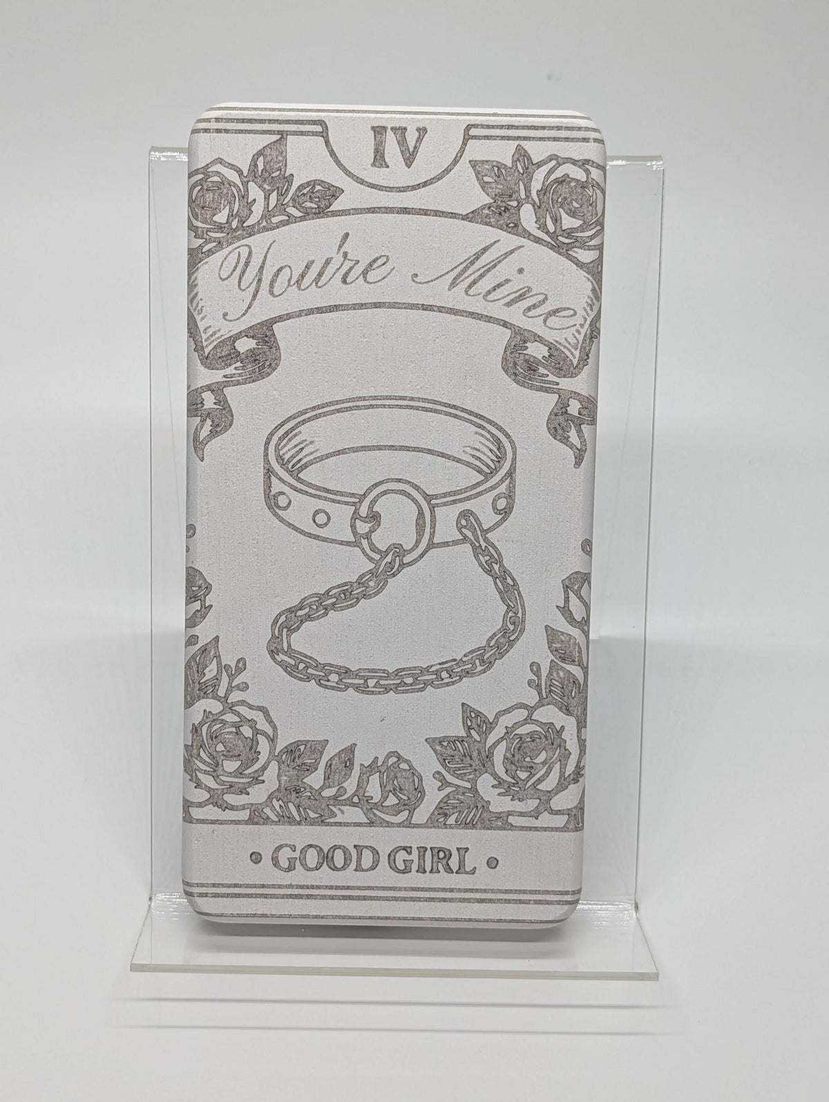 "You're Mine" — Laser Etched Collar Plaque | D/s Relationship Decor