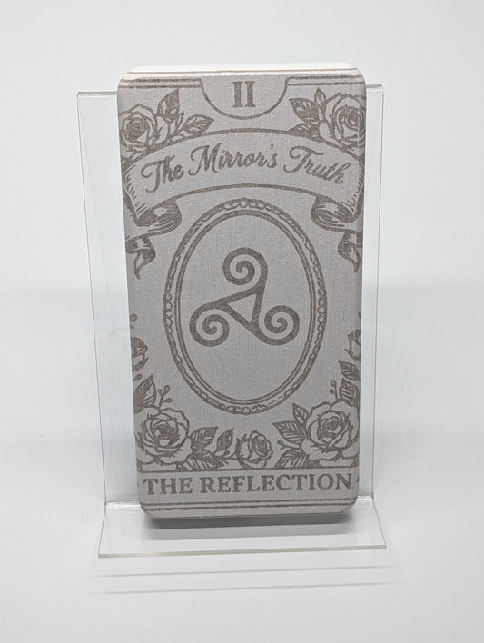 "The Mirror's Truth" — Laser Etched Reflection Plaque | Polyamory Self-Discovery Decor