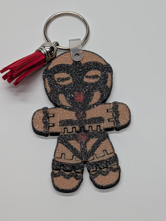 "Tied Up Ginger" — 3D Printed Shibari Keychain | Kinky Gingerbread Accessory  Description: