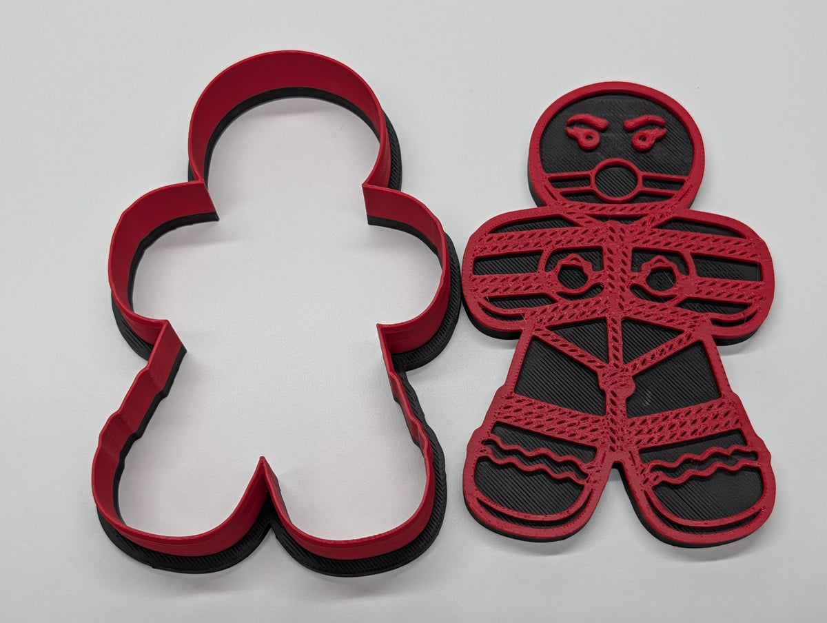 "Gingerbread Bound" — 3D Printed Shibari Cookie Cutter | Kinky Gingerbread Person Baking Mold