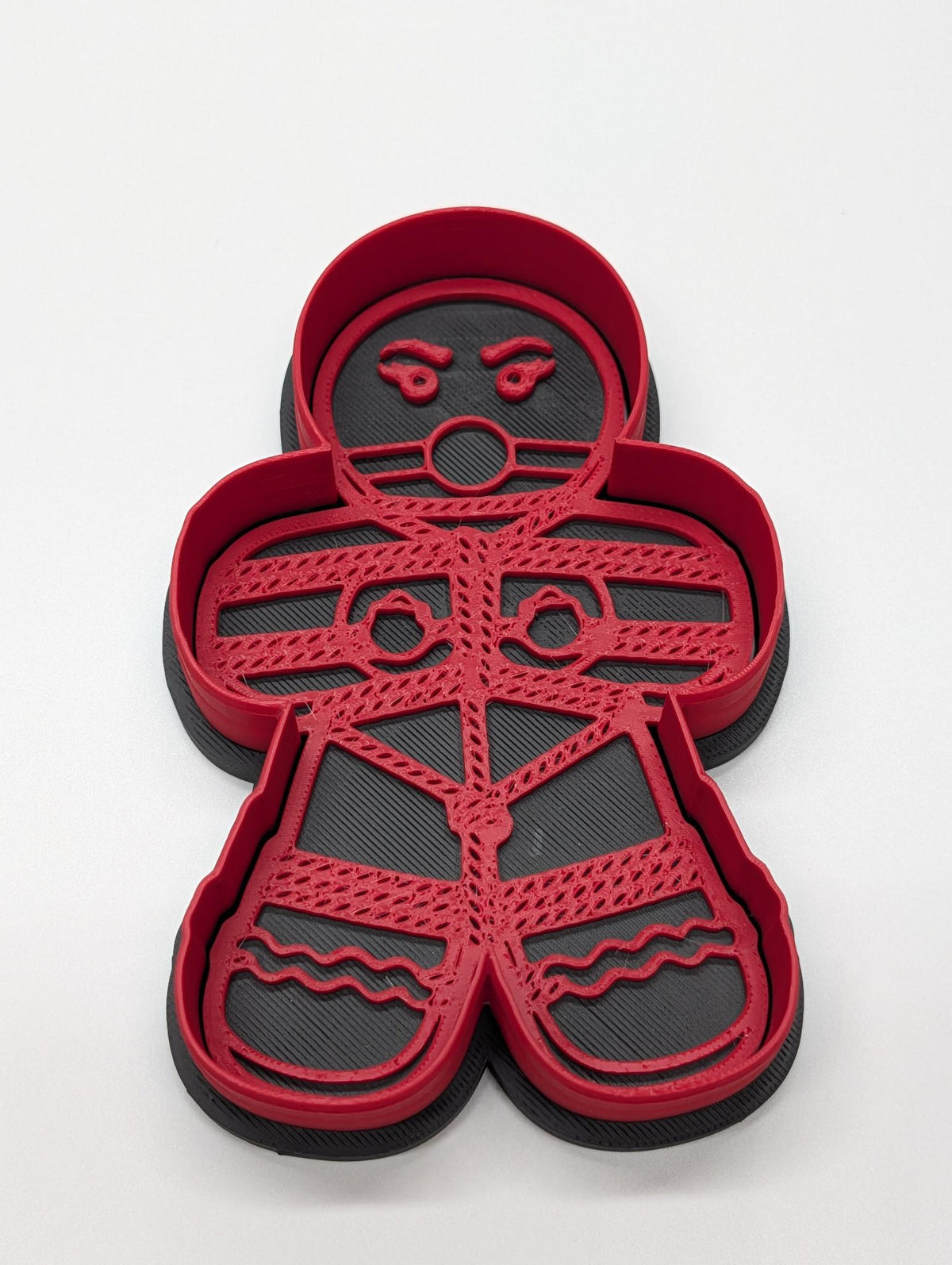 "Gingerbread Bound" — 3D Printed Shibari Cookie Cutter | Kinky Gingerbread Person Baking Mold