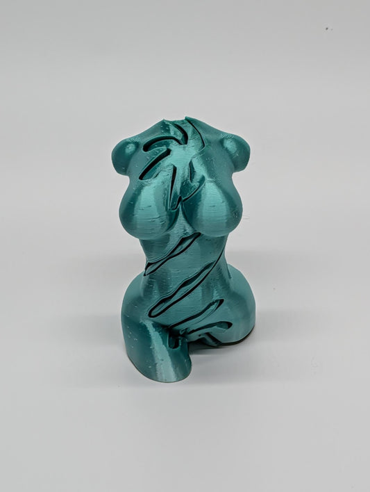 "Head Over Heels" — Modular Torso Fidget Sculpture | 3D Printed Swappable Head Desk Art