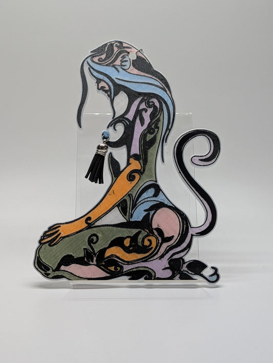 "Lazy Daze" — Art Nouveau Reclining Figure Sun Catcher | 3D Printed Bohemian Window Art