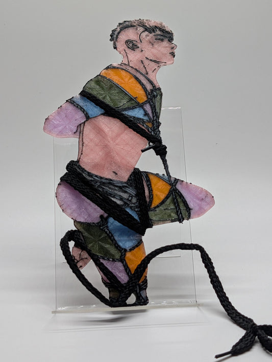 "Tied Up in Knots" — Faux Stained Glass Rope Harness Sun Catcher | 3D Printed Rainbow Window Art